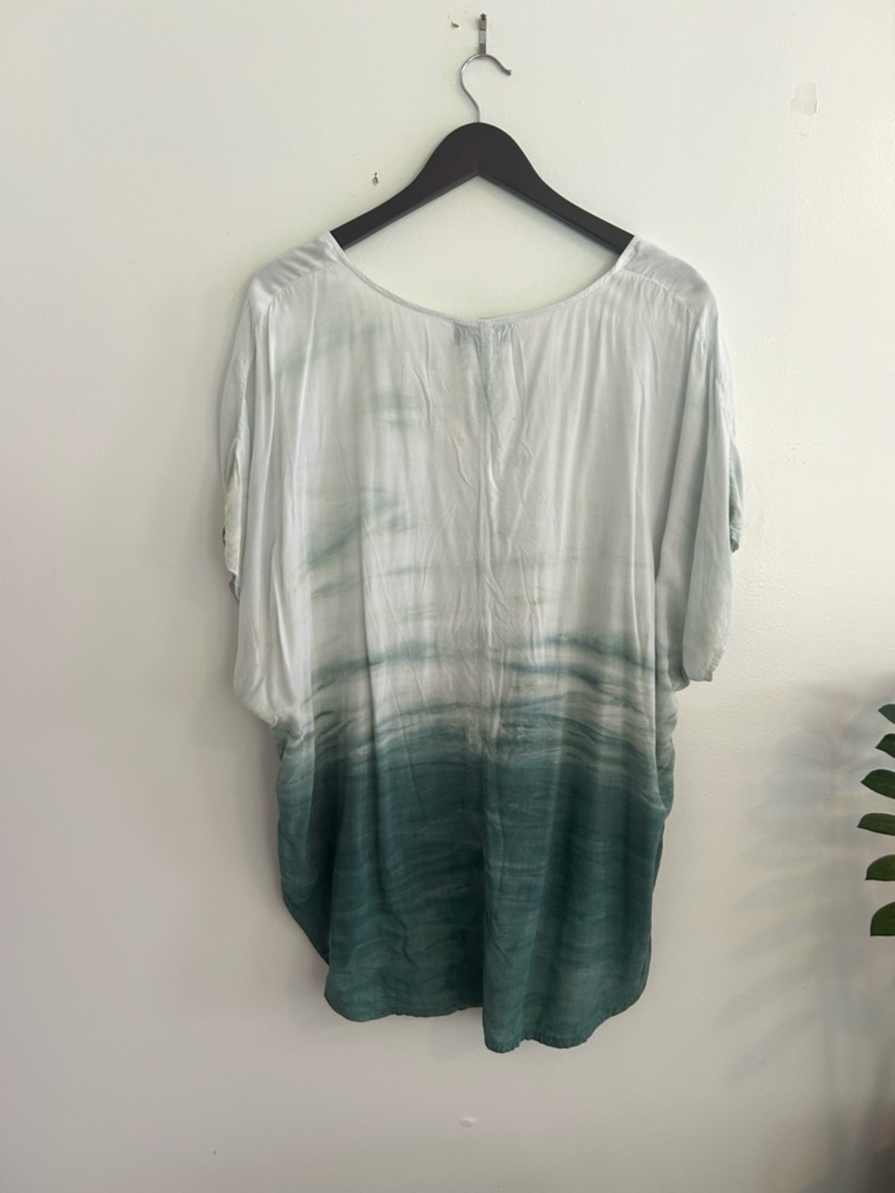 Michael Stars Women's Green Haze Wash Short Sleeve Peasant Top Size Large - Picture 6 of 10